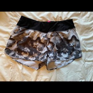 Black & White Floral Running/Athletic Shorts